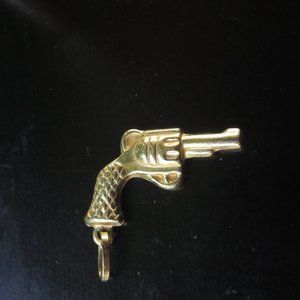 Vintage 14 kt Yellow Gold Pistol Revolver Italy